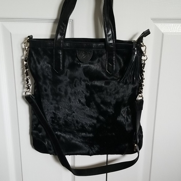 Aqua Madonna Handbags - Aqua Madonna Black Cowhide and Leather Bag